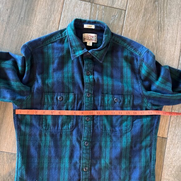 J Crew men's mid weight flannel blue/green plaid. size small - Picture 3 of 7